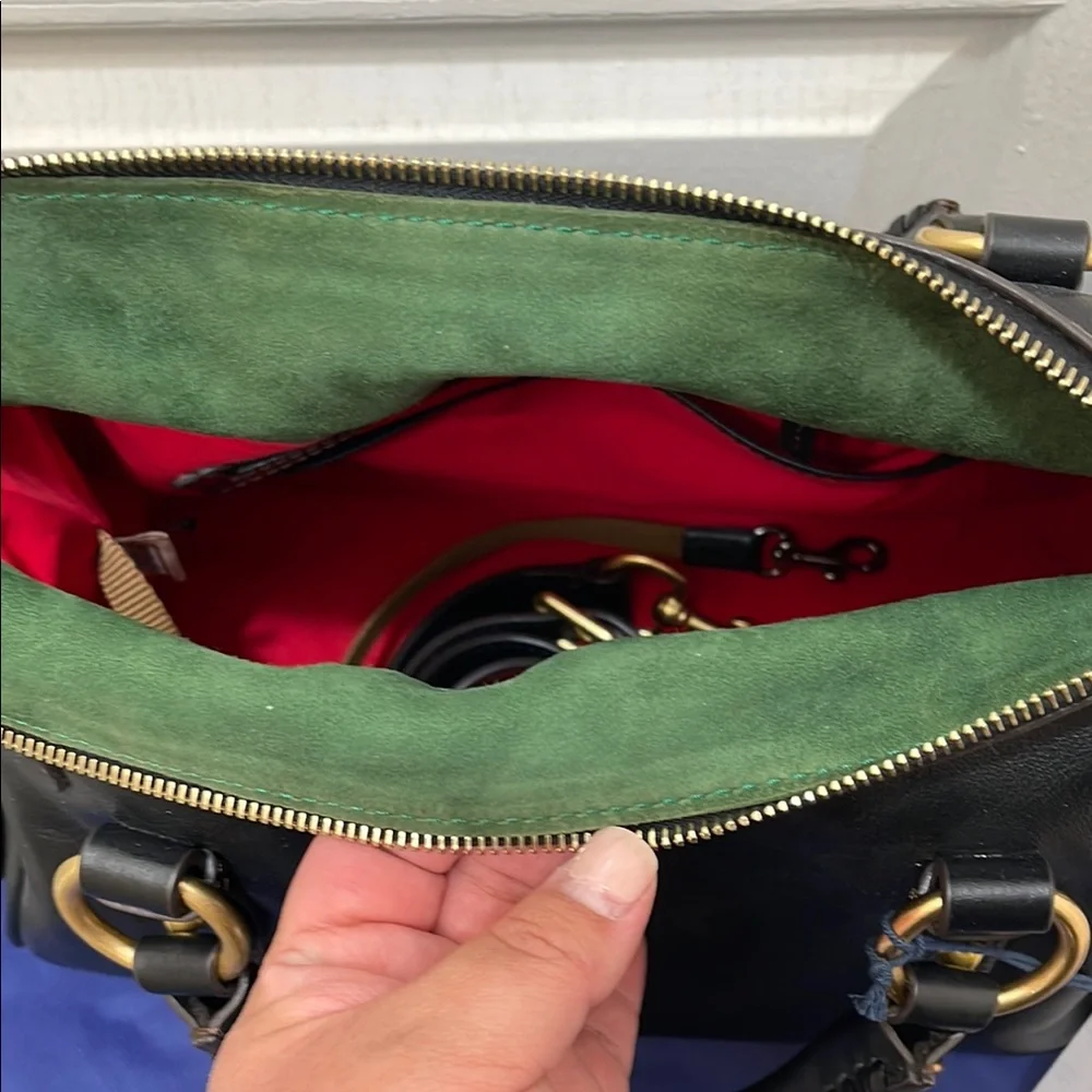 Dooney & Bourke Black Florentine Leather Satchel - Picture 6 of 7